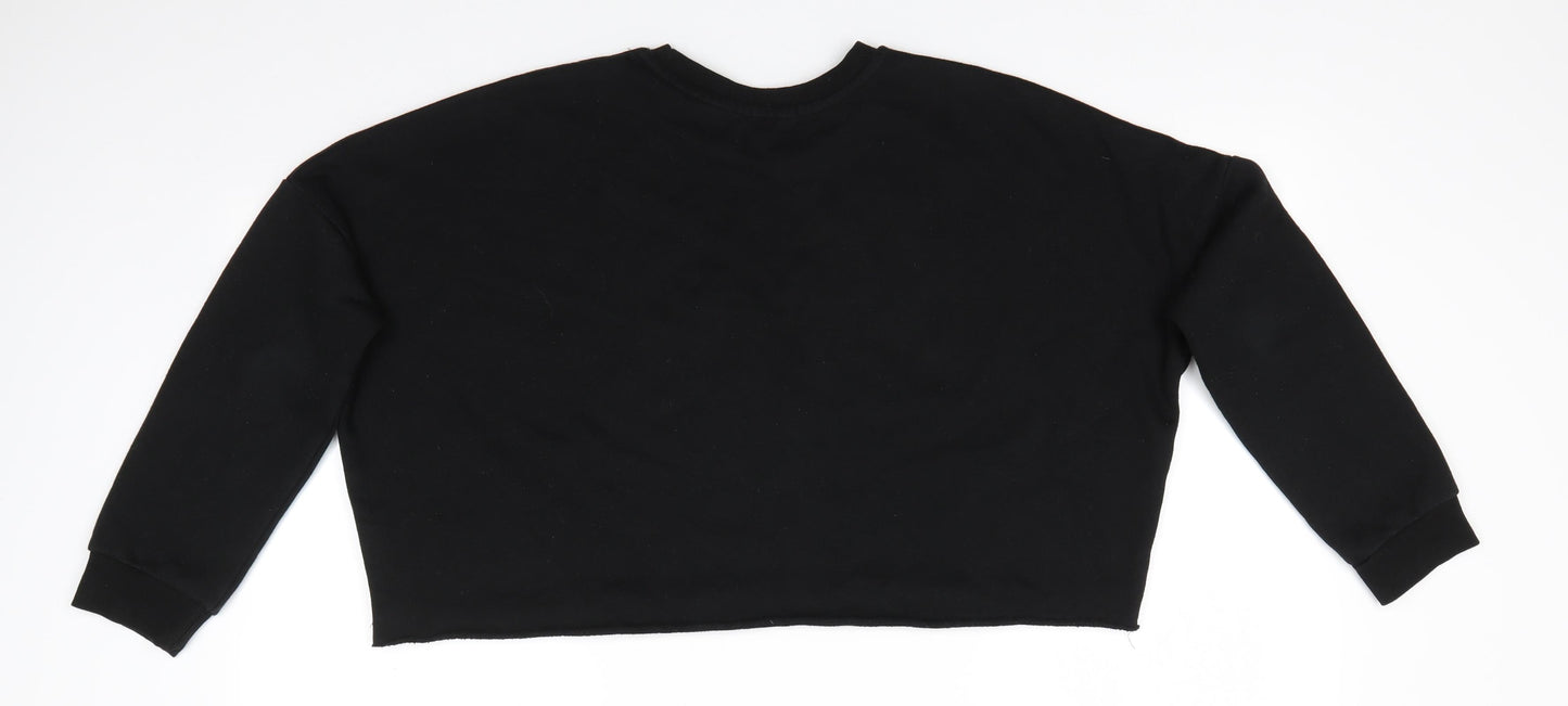 Primark Womens Black  Polyester Pullover Sweatshirt Size XS   - Cropped