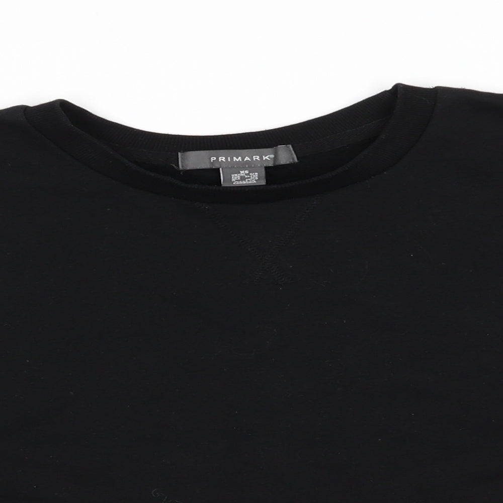 Primark Womens Black  Polyester Pullover Sweatshirt Size XS   - Cropped