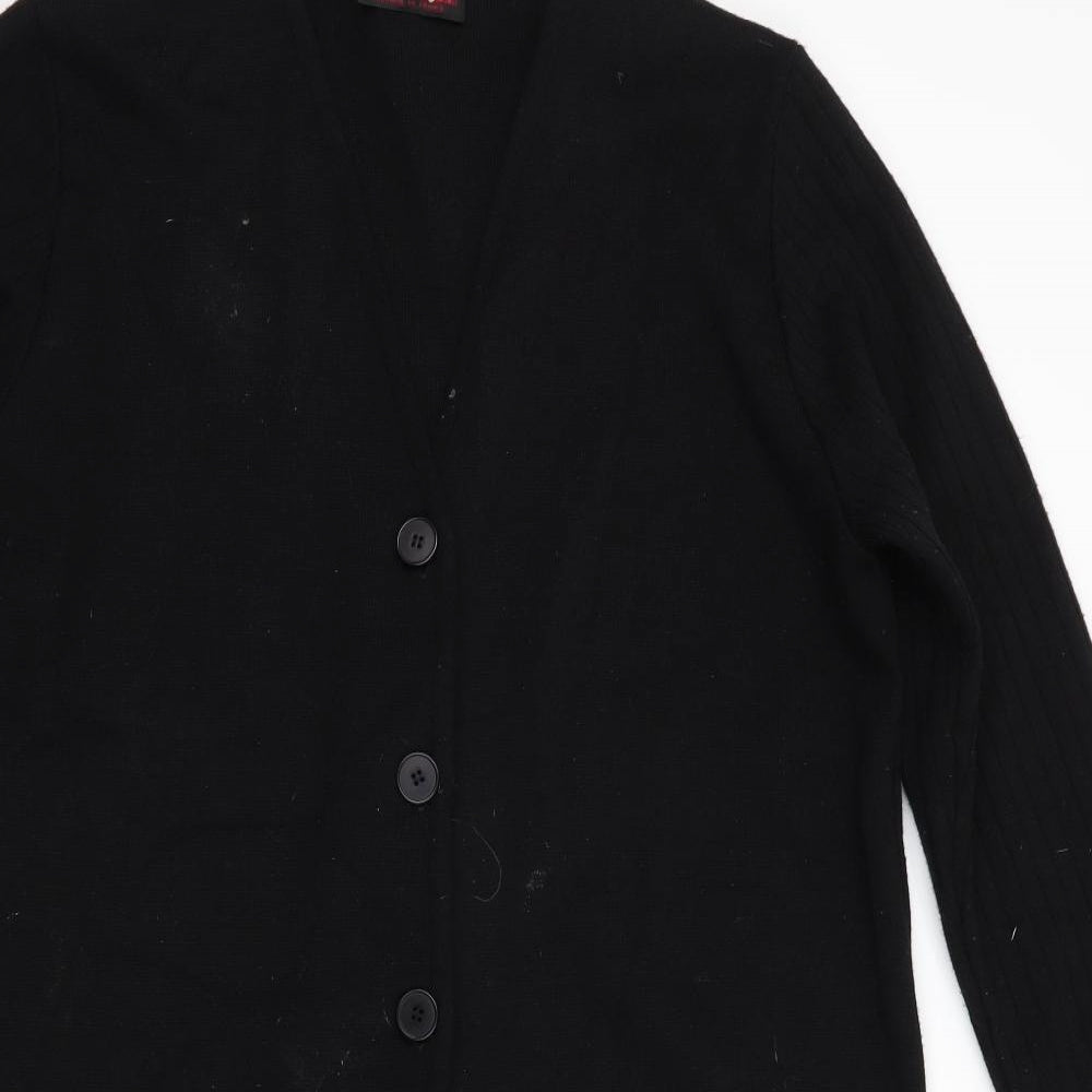 Stephen Y Womens Black V-Neck  Acrylic Cardigan Jumper Size L   - Longline Cardigan