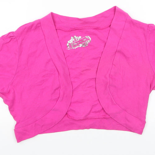 Glamorosa Womens Pink V-Neck  Cotton Shrug Jumper Size 16   - Lightly ruched seams