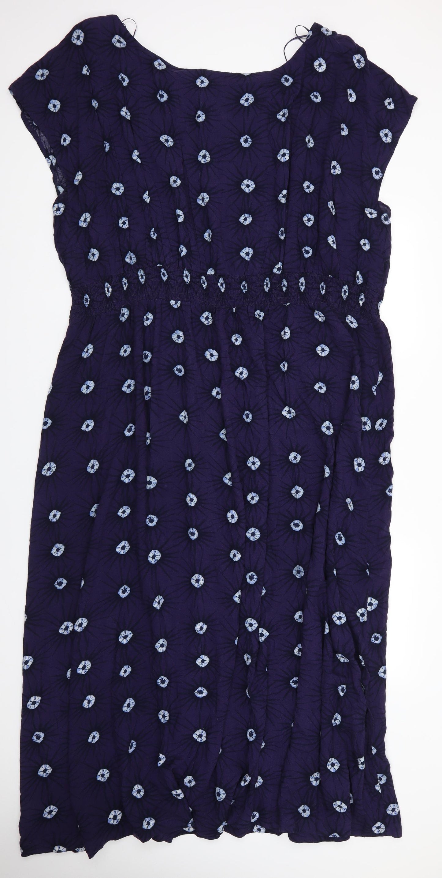 Rogers & Rogers Womens Blue Floral Viscose Maxi  Size 30  Round Neck  - Elasticated waist