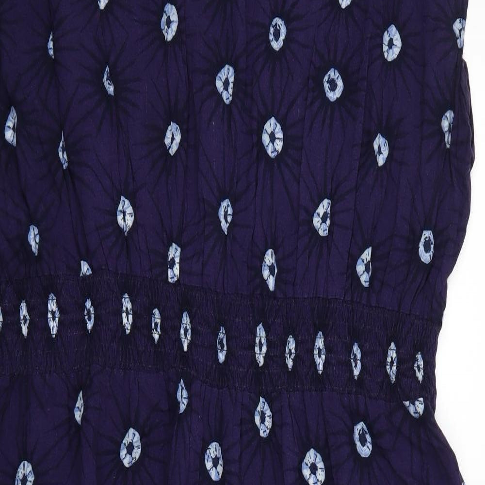 Rogers & Rogers Womens Blue Floral Viscose Maxi  Size 30  Round Neck  - Elasticated waist