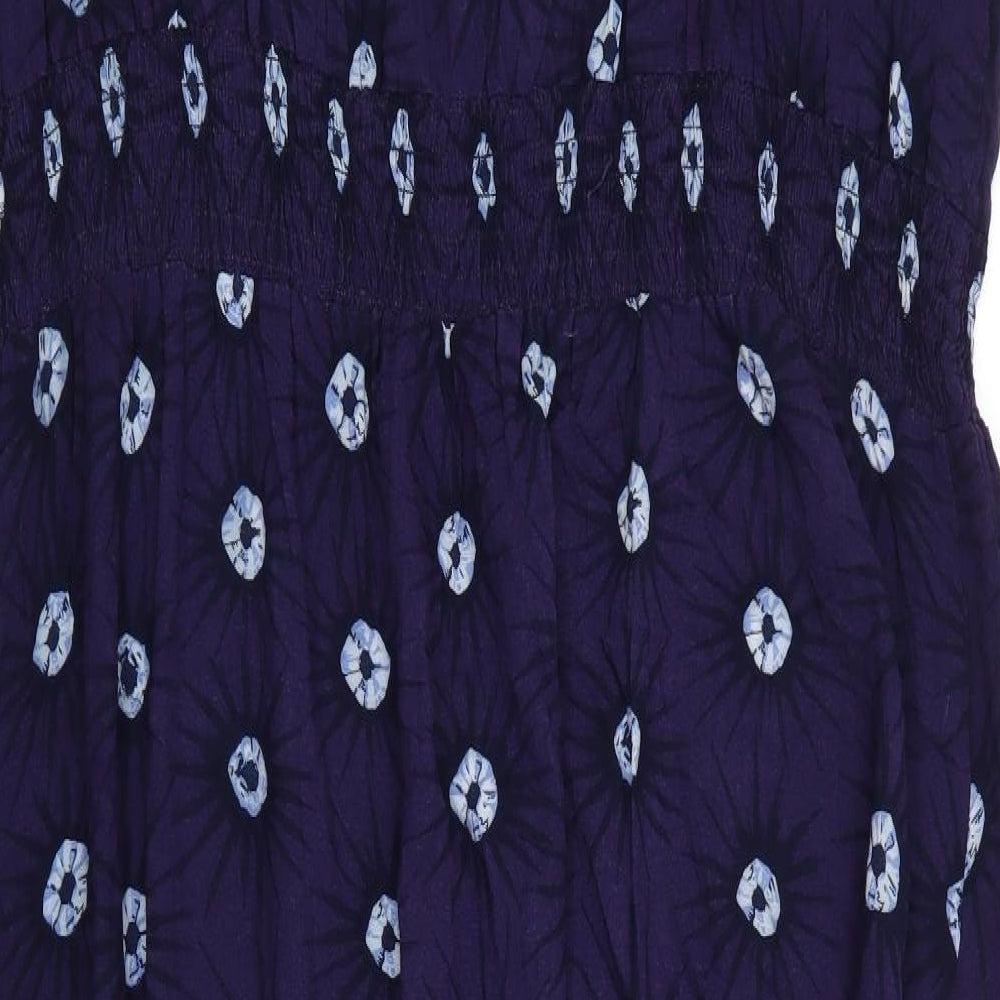 Rogers & Rogers Womens Blue Floral Viscose Maxi  Size 30  Round Neck  - Elasticated waist