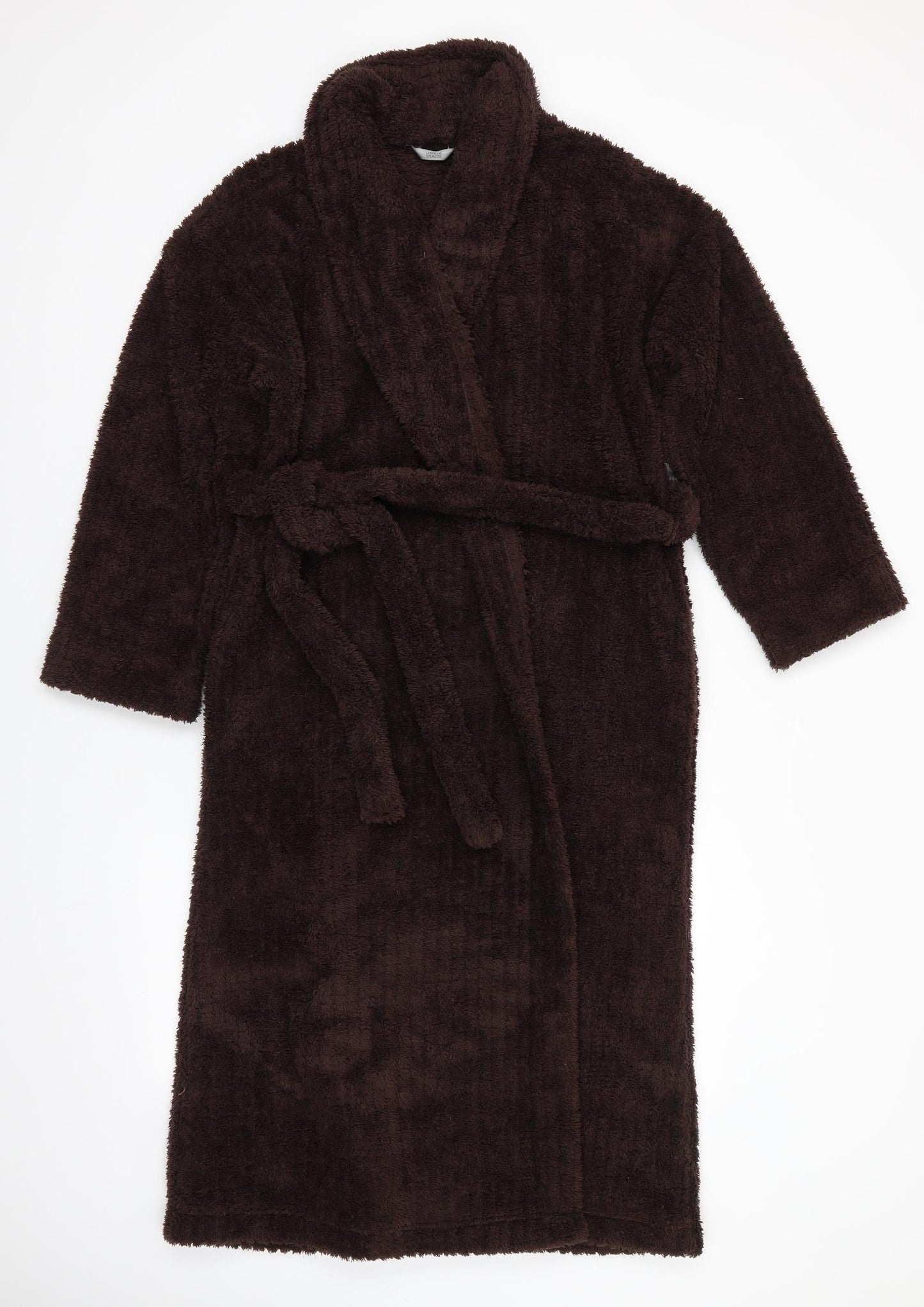 Marks and Spencer Womens Brown Solid Polyester  Robe Size 8   - Chocolate brown Fluffy texture