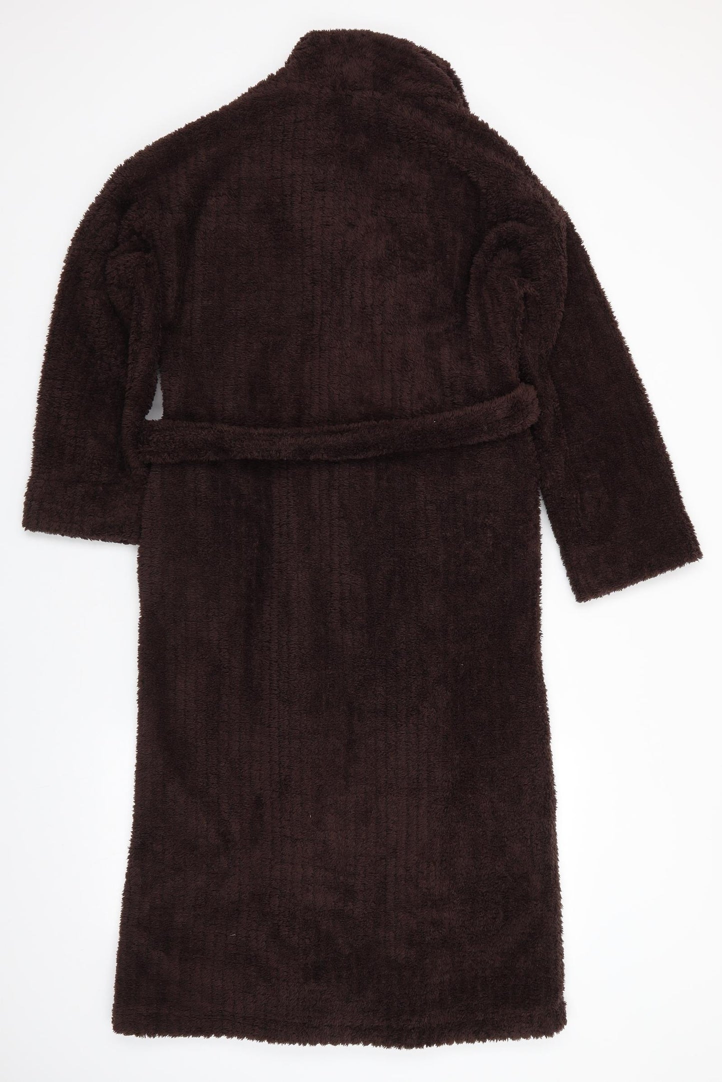 Marks and Spencer Womens Brown Solid Polyester  Robe Size 8   - Chocolate brown Fluffy texture