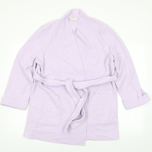Marks and Spencer Womens Purple Solid Polyester  Robe Size 12   - Pale lilac Mid length