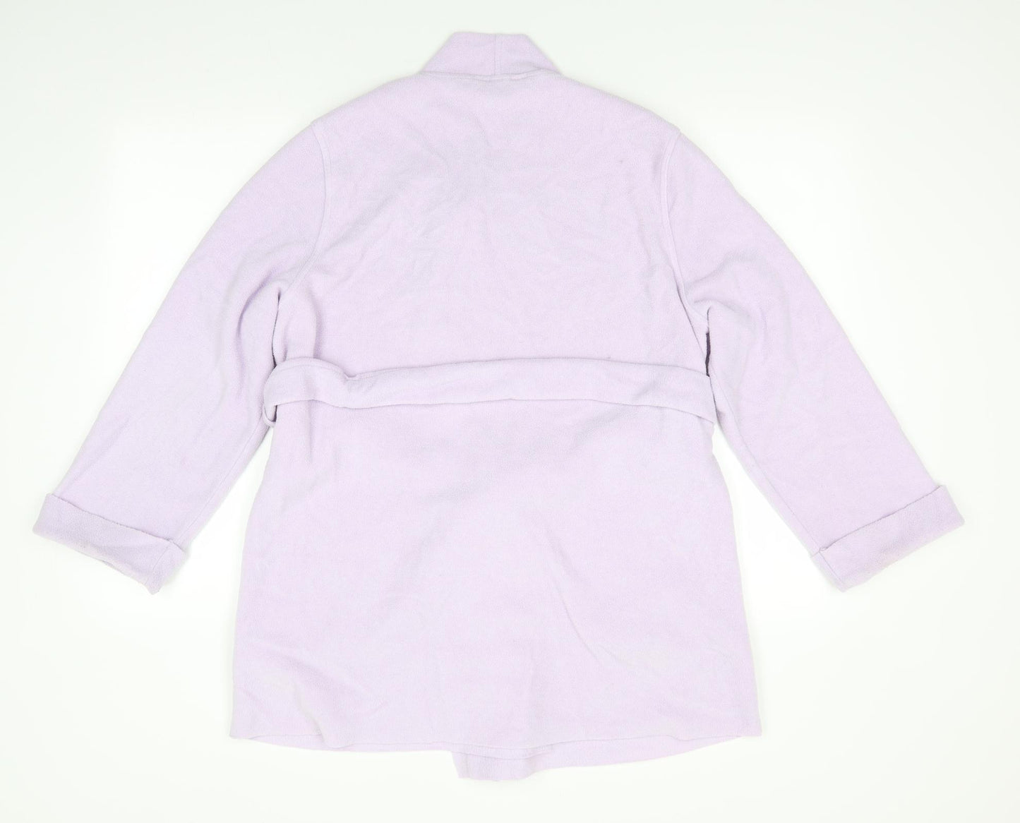 Marks and Spencer Womens Purple Solid Polyester  Robe Size 12   - Pale lilac Mid length
