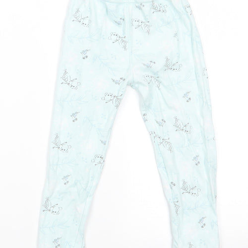 Frozen at George Girls Green Floral   Pyjama Pants Size 3-4 Years   - Mint green Olaf with leaf print