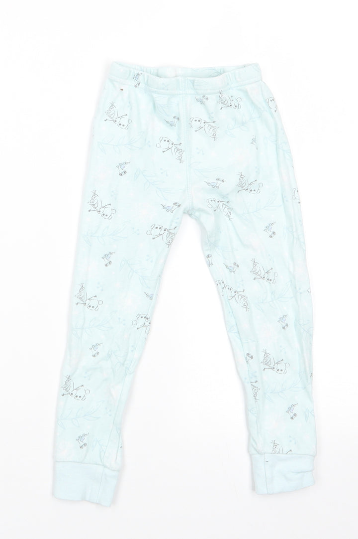 Frozen at George Girls Green Floral Pyjama Pants Size 3-4 Years - Mint green Olaf with leaf print