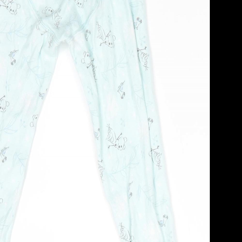 Frozen at George Girls Green Floral   Pyjama Pants Size 3-4 Years   - Mint green Olaf with leaf print