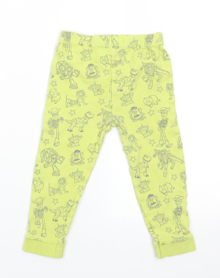 Toy Stroy Boys Green Solid Cotton  Pyjama Pants Size 12-18 Months   - Toy Story Characters Lime Green