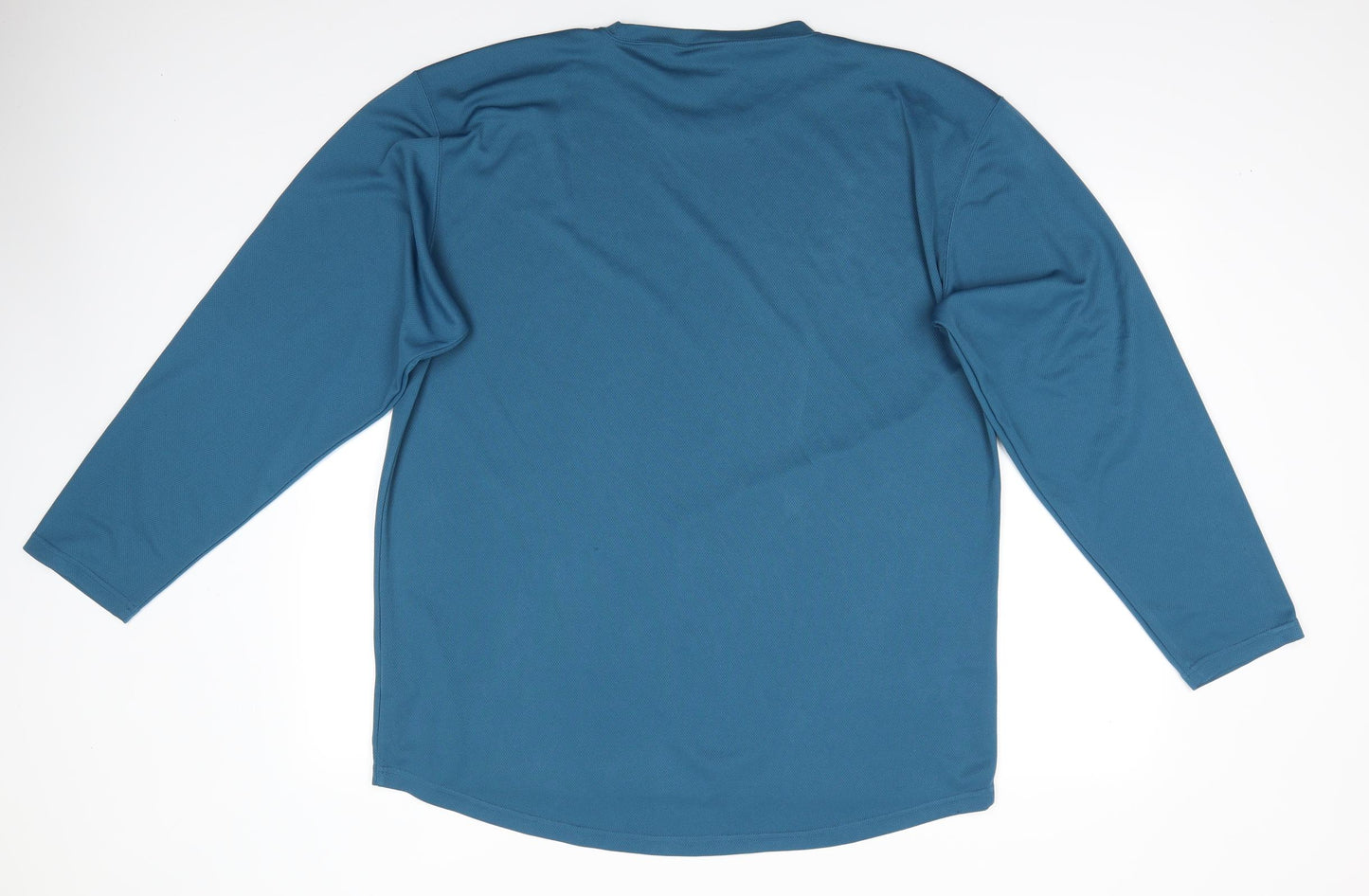 Wynnster Mens Blue  Polyester Basic Casual Size XL Round Neck  - Teal in colour