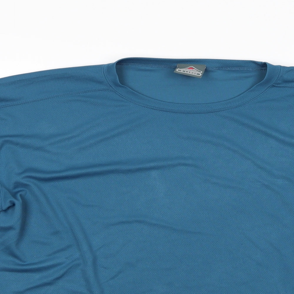 Wynnster Mens Blue  Polyester Basic Casual Size XL Round Neck  - Teal in colour