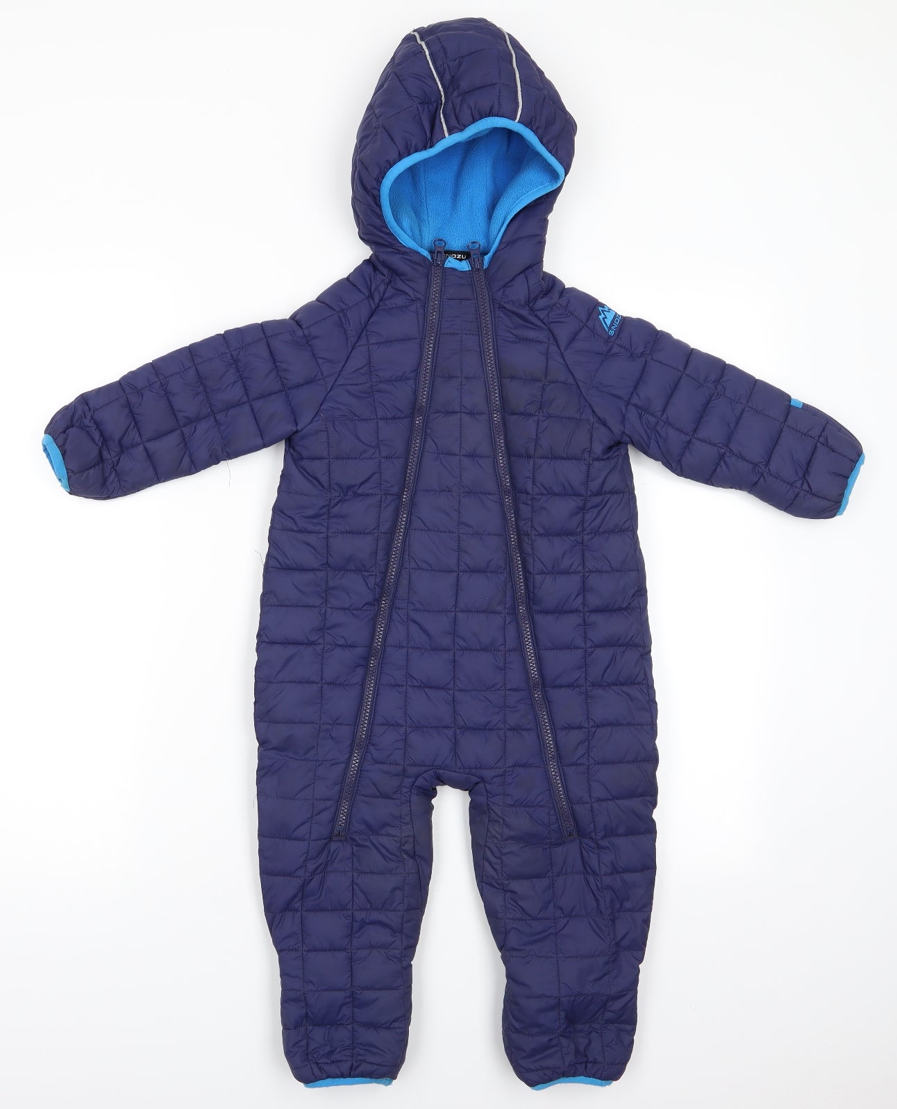 Snozu Boys Blue    Snowsuit Size 24 Months   Zip - Fleece lined