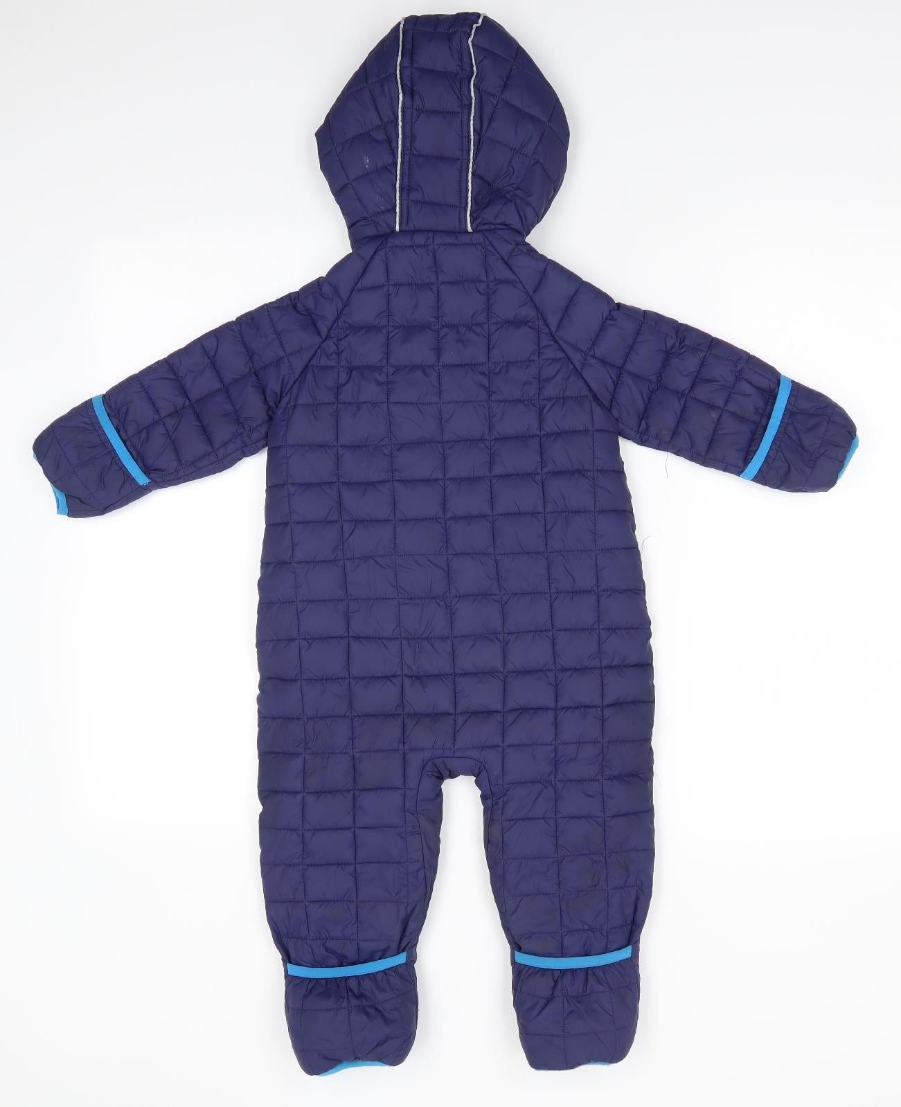 Snozu Boys Blue    Snowsuit Size 24 Months   Zip - Fleece lined