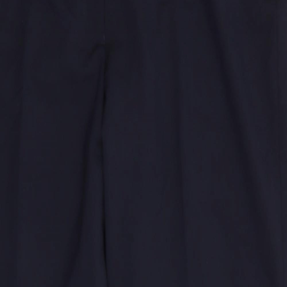Brook Taverner Womens Blue  Polyester Trousers  Size 16 L30.5 in Regular  - Dark Navy Shape Memory Technology
