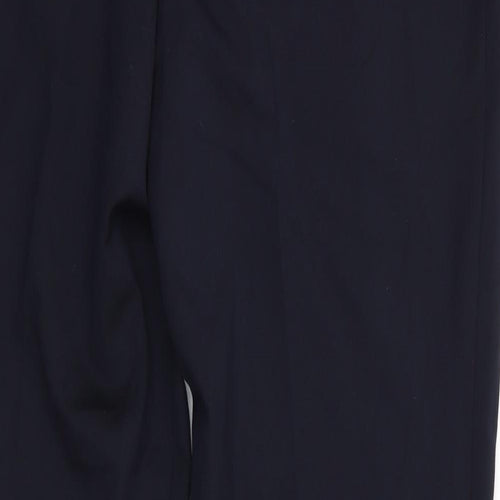 Brook Taverner Womens Blue  Polyester Trousers  Size 16 L30.5 in Regular  - Dark Navy Shape Memory Technology