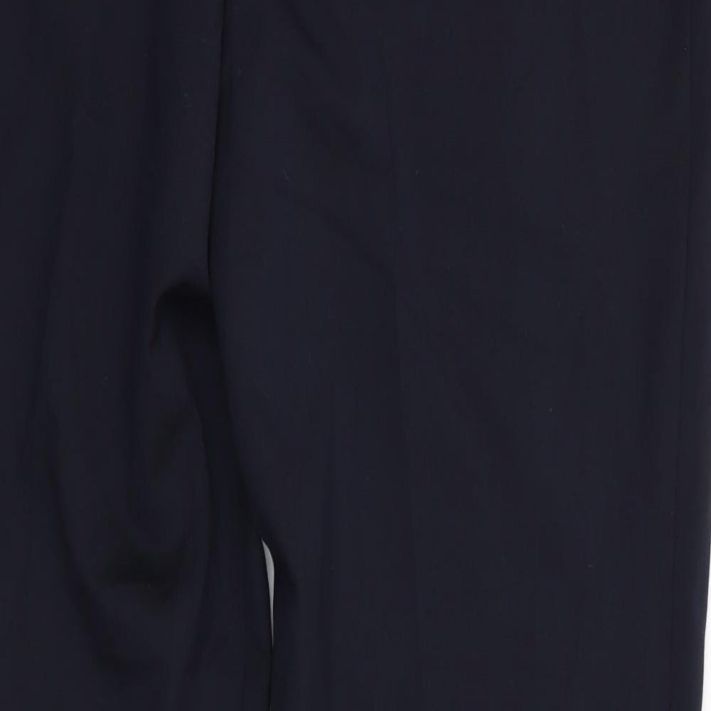 Brook Taverner Womens Blue  Polyester Trousers  Size 16 L30.5 in Regular  - Dark Navy Shape Memory Technology