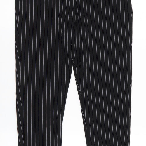 PRETTYLITTLETHING Womens Beige Striped Polyester Trousers  Size 10 L26.5 in Regular  - Grey Stripe
