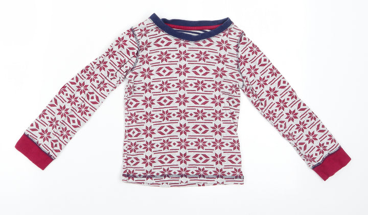 TU Boys Grey Geometric Cotton Pyjama Top Size 6-7 Years - Red Print Mock elbow pads