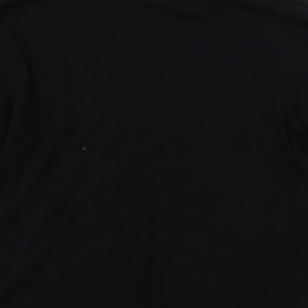 COLLUSION Mens Black  Cotton  T-Shirt Size L Round Neck