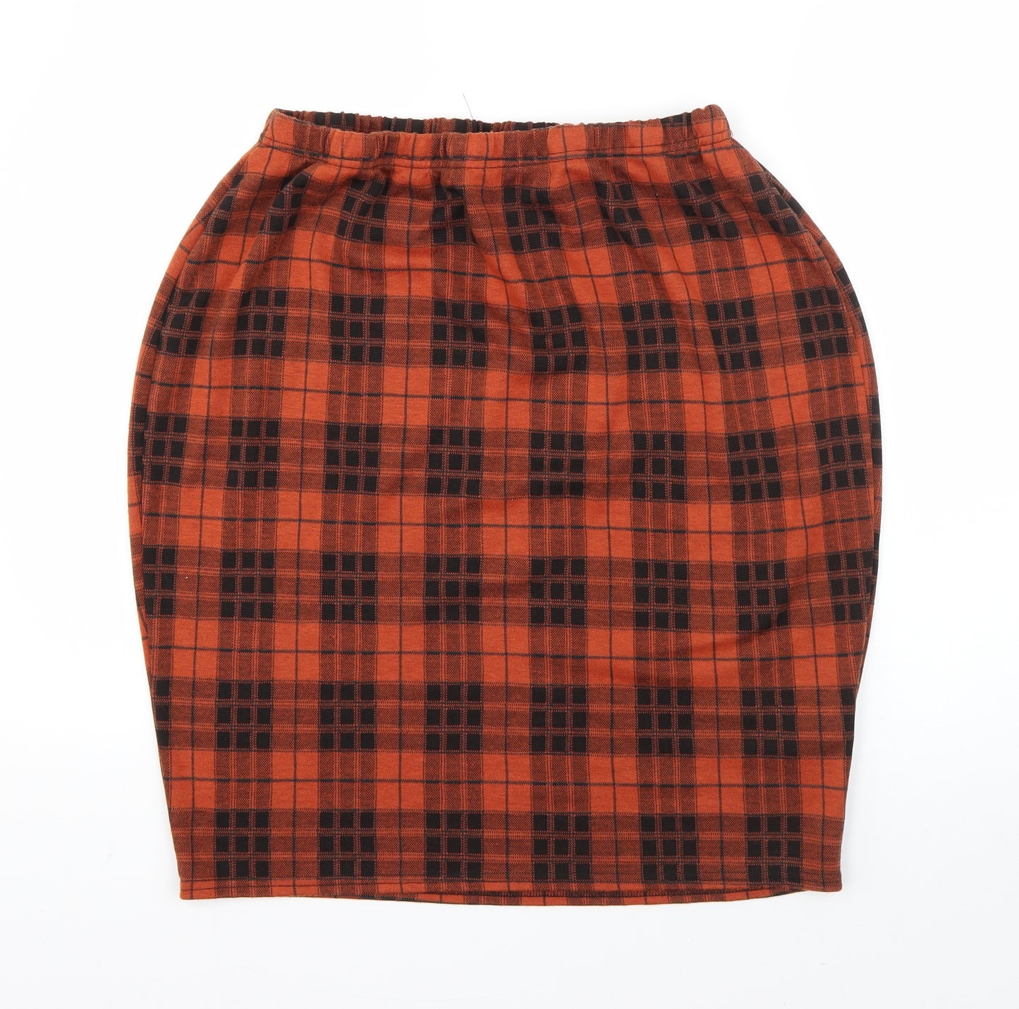 New Look Womens Orange Plaid Viscose Straight & Pencil Skirt Size 20