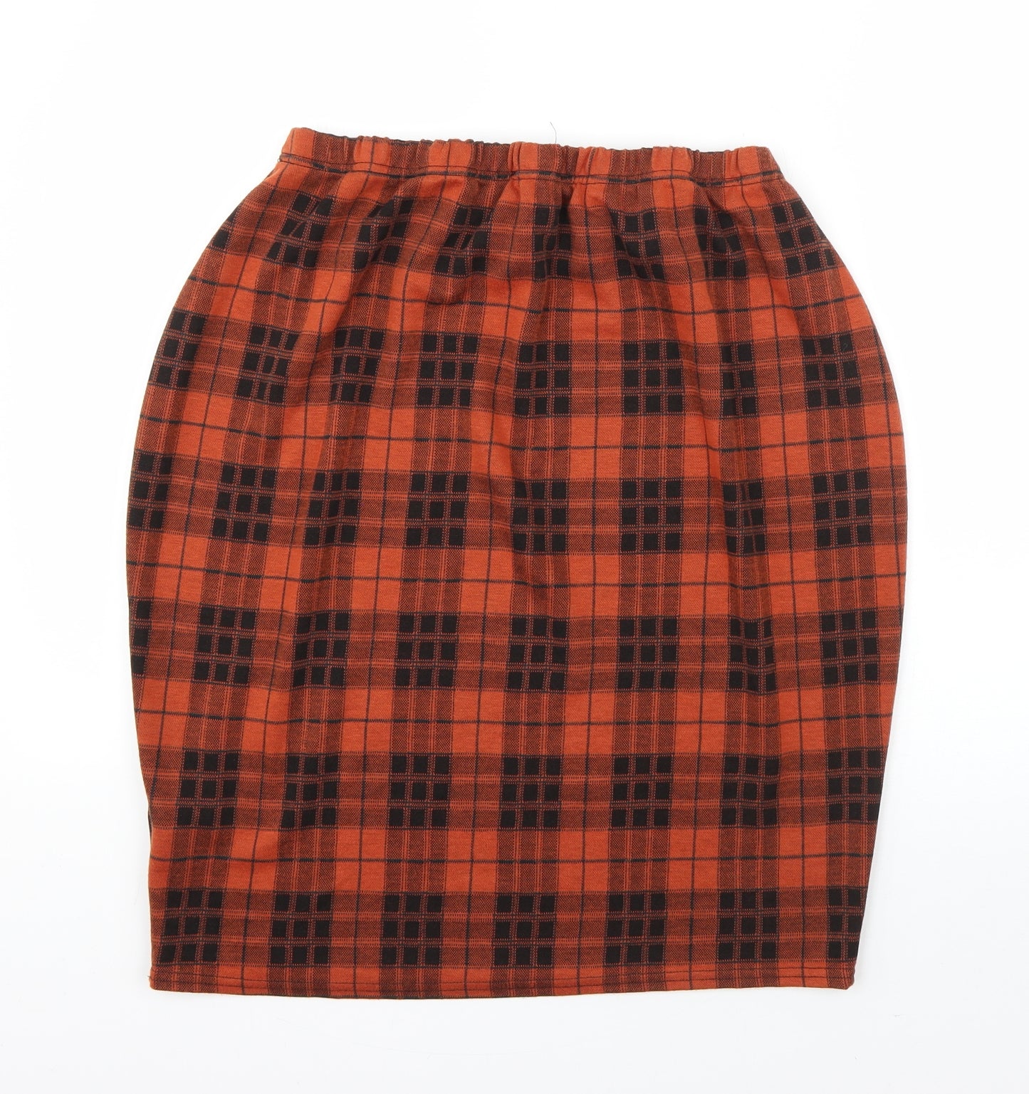 New Look Womens Orange Plaid Viscose Straight & Pencil Skirt Size 20