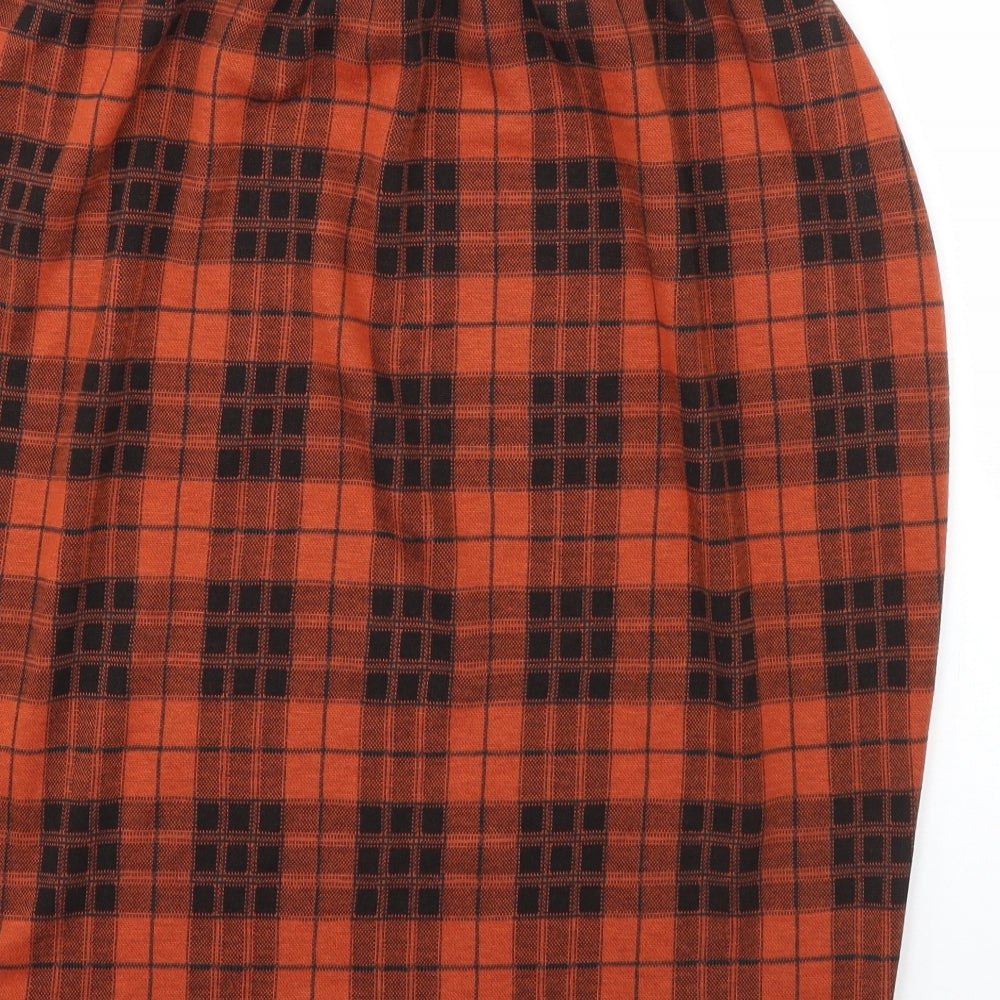 New Look Womens Orange Plaid Viscose Straight & Pencil Skirt Size 20