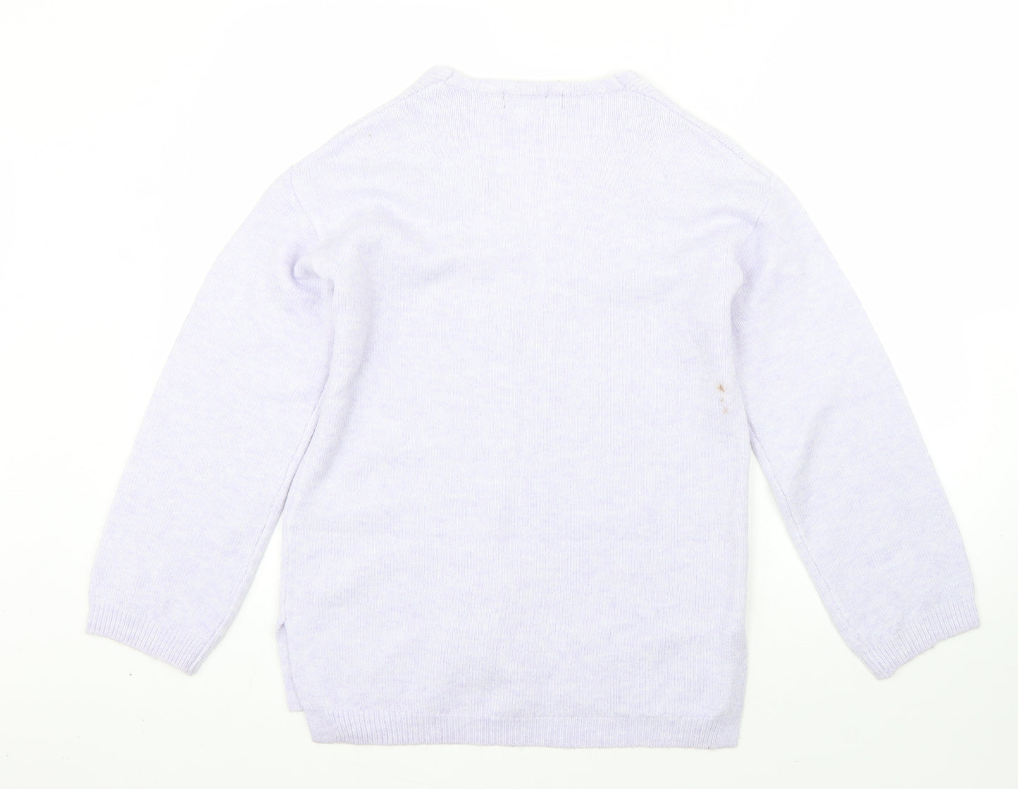 M&S Womens Purple V-Neck  Acrylic Pullover Jumper Size XS