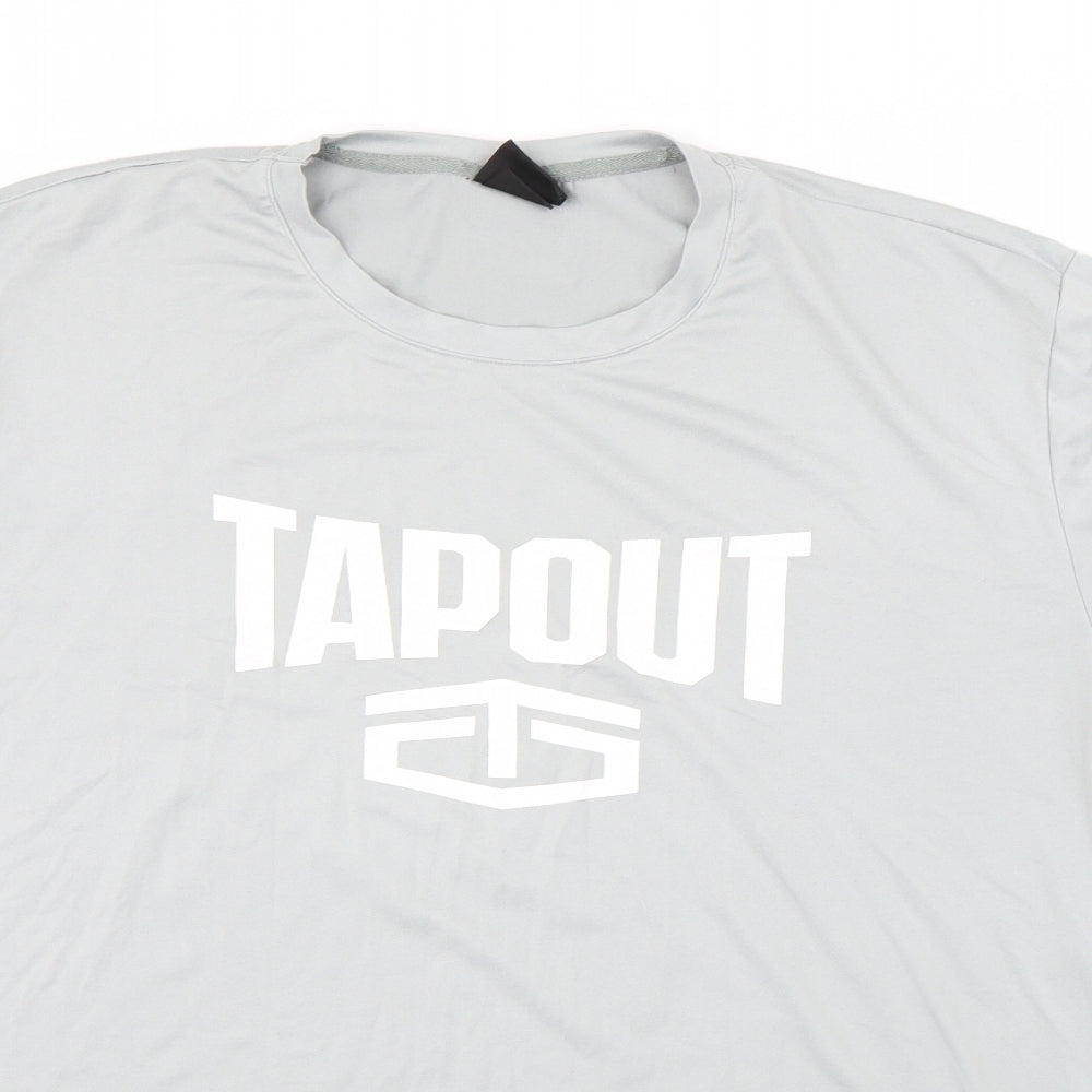 Tapout Mens Grey  Polyester  T-Shirt Size 2XL Round Neck