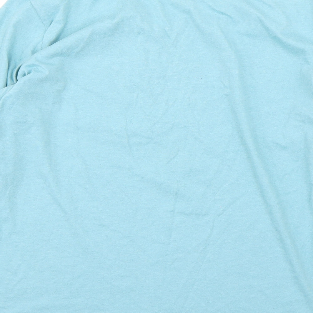 TU Womens Blue  Cotton Basic T-Shirt Size 14 Round Neck