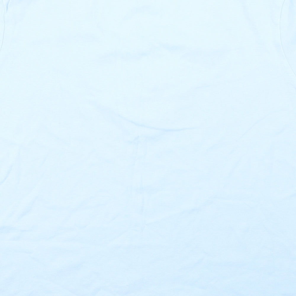 M&S Womens Blue  100% Cotton Basic T-Shirt Size 18 V-Neck