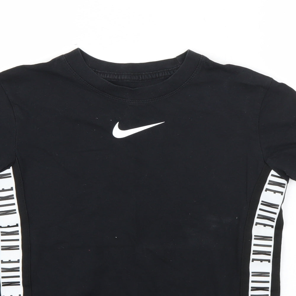 Nike Boys Black  Cotton Basic T-Shirt Size M Round Neck  - nike