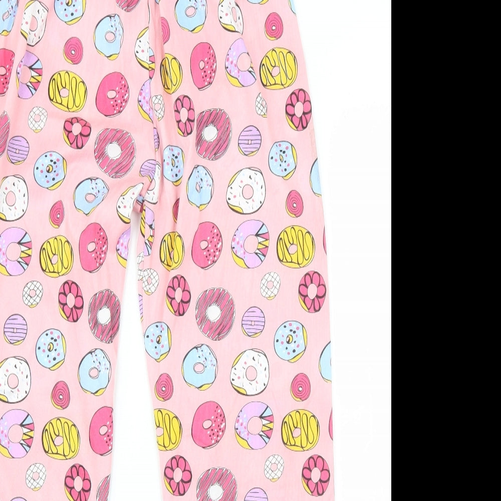 Preworn Womens Pink  Polyester  Pyjama Pants Size S   - donuts
