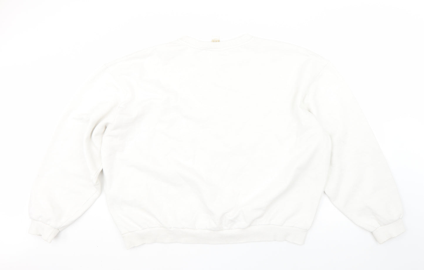 Topshop Womens White  Cotton Pullover Sweatshirt Size L   - Nirvana in utero