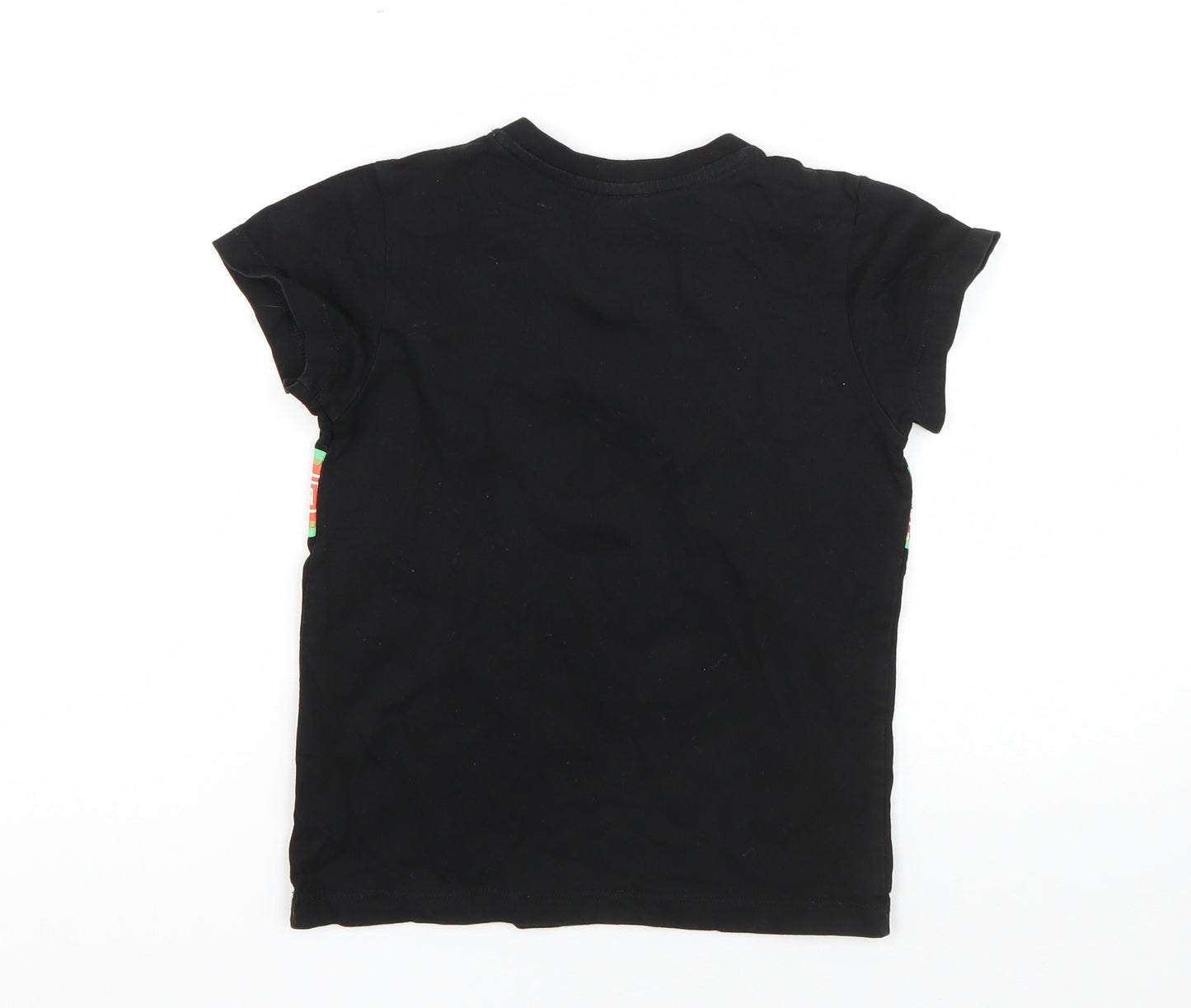 Urban Dept Boys Black  Cotton Basic T-Shirt Size 6 Years Round Neck  - leopard