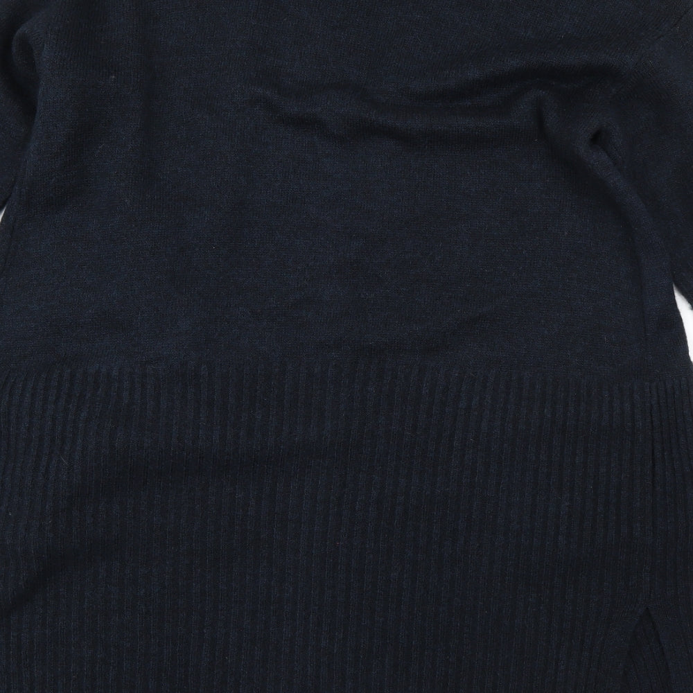 George Womens Blue Round Neck  Acrylic Cardigan Jumper Size 16