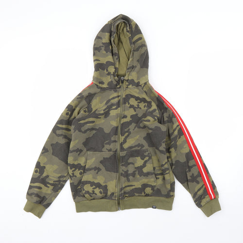 NEXT Boys Green Camouflage Cotton Full Zip Hoodie Size 11 Years  Zip