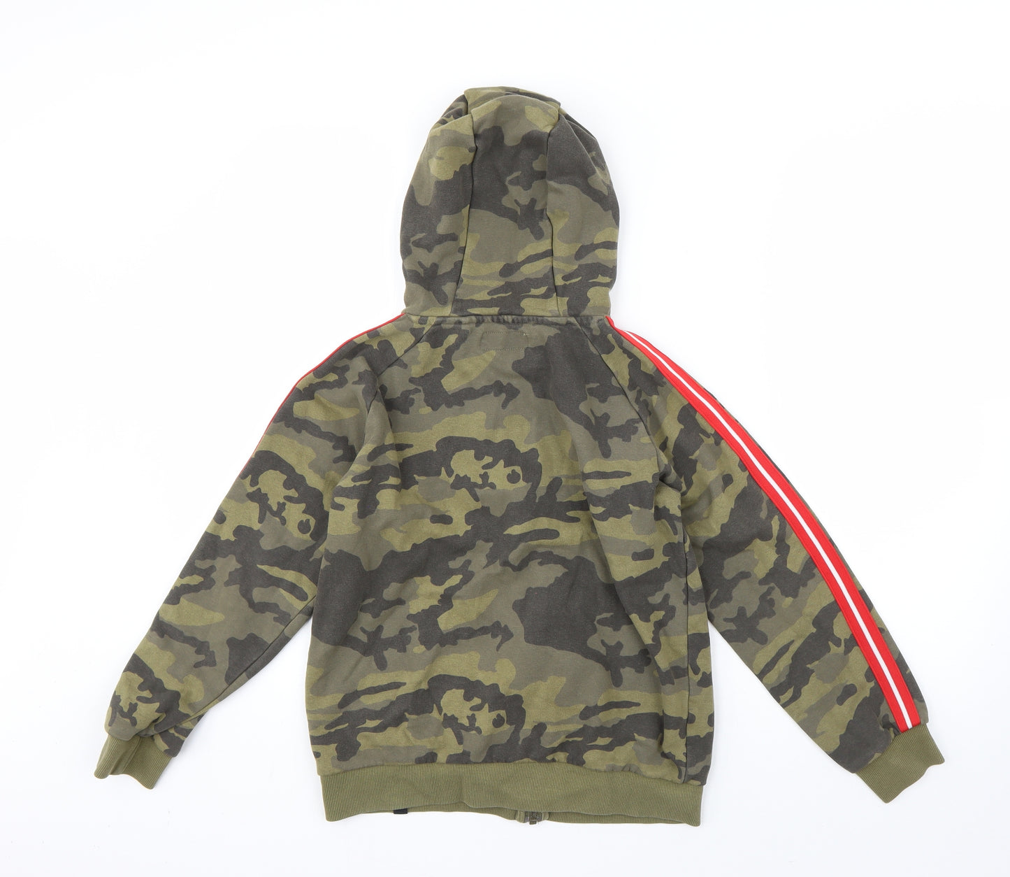 NEXT Boys Green Camouflage Cotton Full Zip Hoodie Size 11 Years  Zip