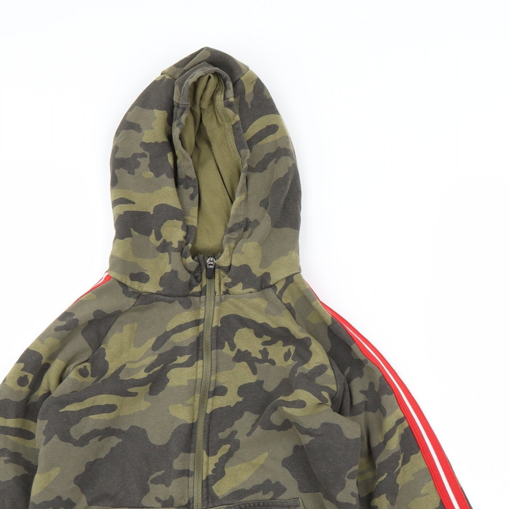 NEXT Boys Green Camouflage Cotton Full Zip Hoodie Size 11 Years  Zip