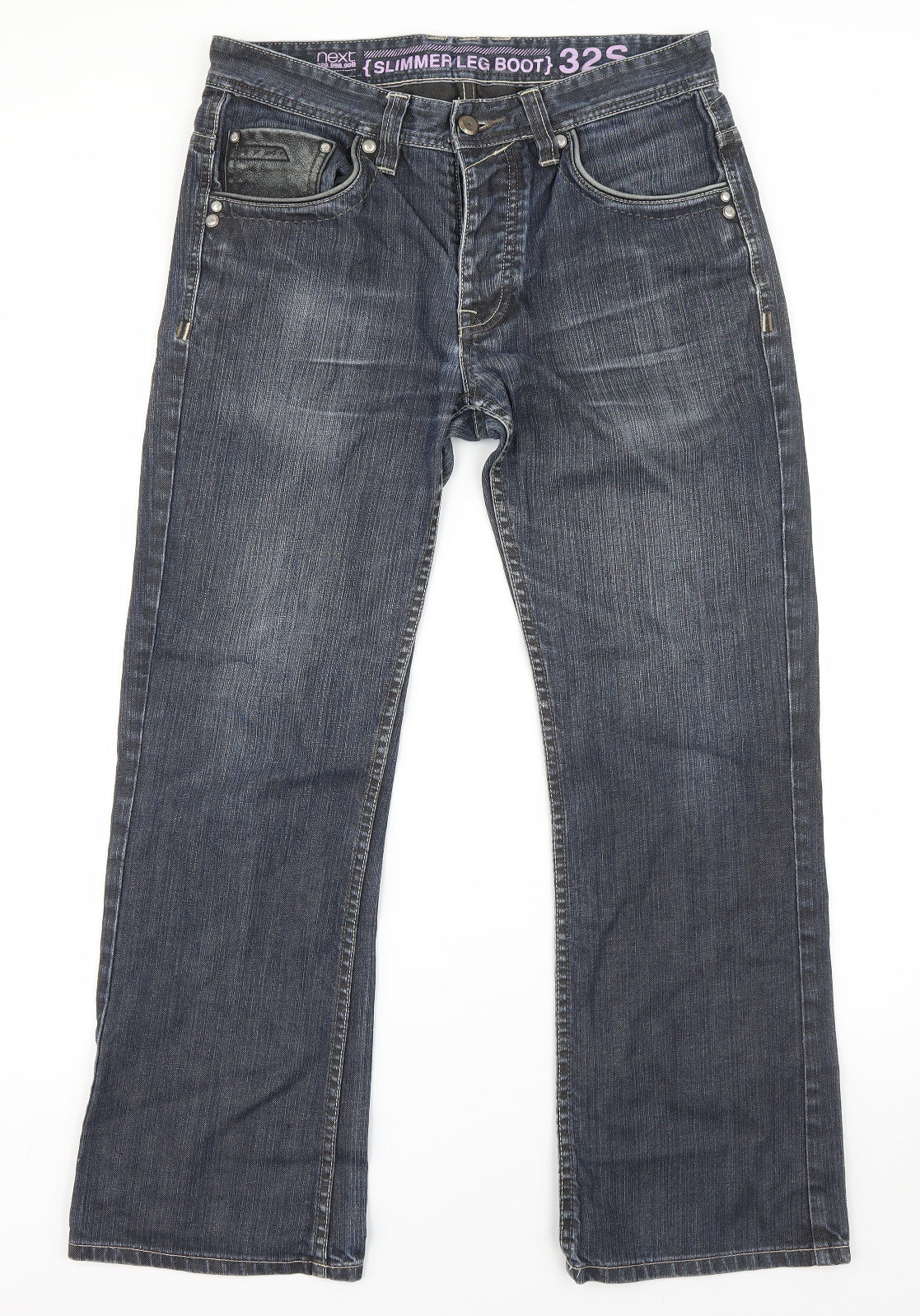 NEXT Womens Blue  Cotton Bootcut Jeans Size 32 in L28 in Regular