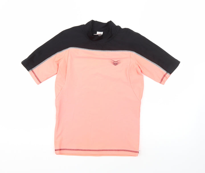 NEXT Boys Orange  Nylon Basic T-Shirt Size 10 Years High Neck
