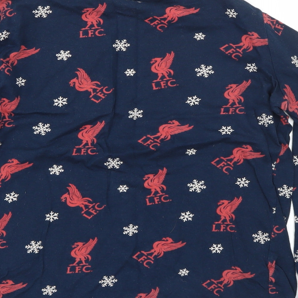 LFC Boys Blue  Cotton Basic T-Shirt Size 11-12 Years Round Neck  - LFC Liverpool Football Club