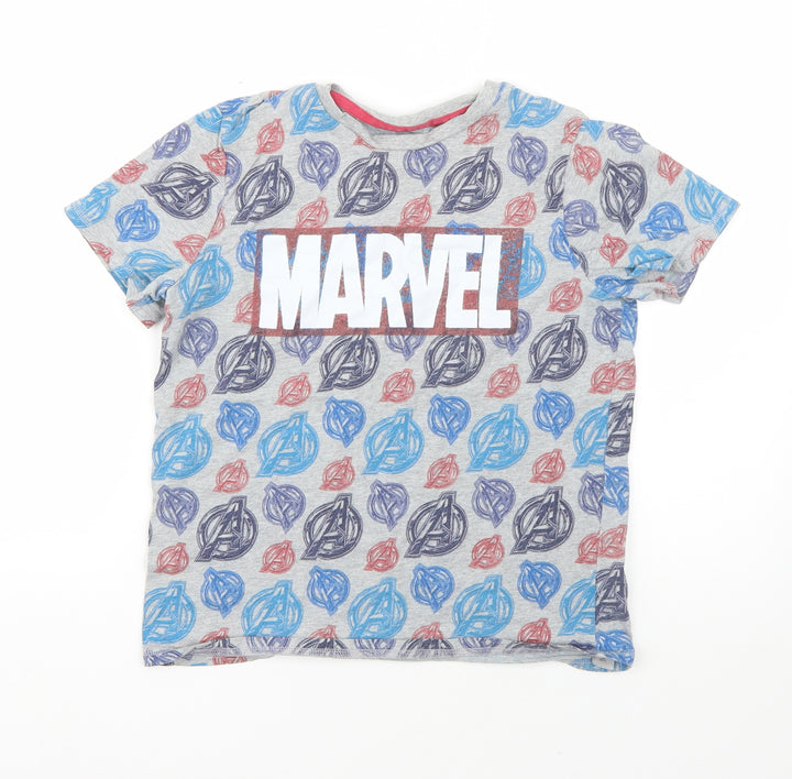 George Boys Grey Cotton Basic T-Shirt Size 11-12 Years Round Neck - marvel avengers