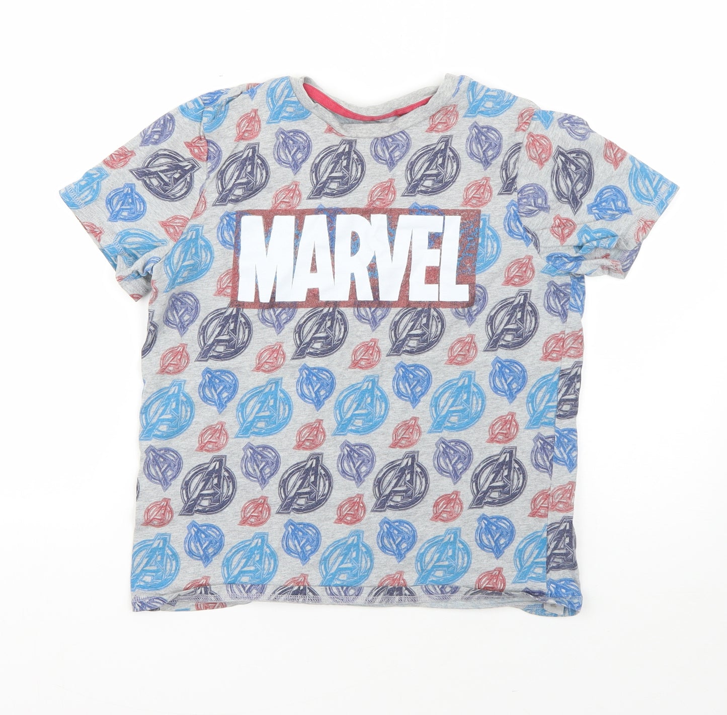 George Boys Grey  Cotton Basic T-Shirt Size 11-12 Years Round Neck  - marvel avengers