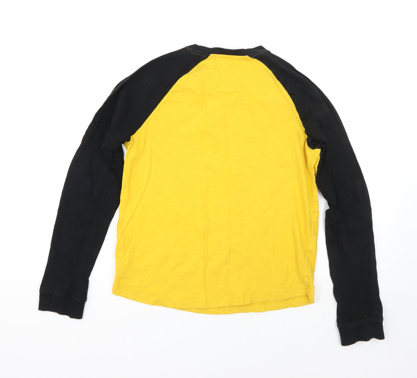 NEXT Boys Yellow  Cotton Basic T-Shirt Size 13 Years Round Neck