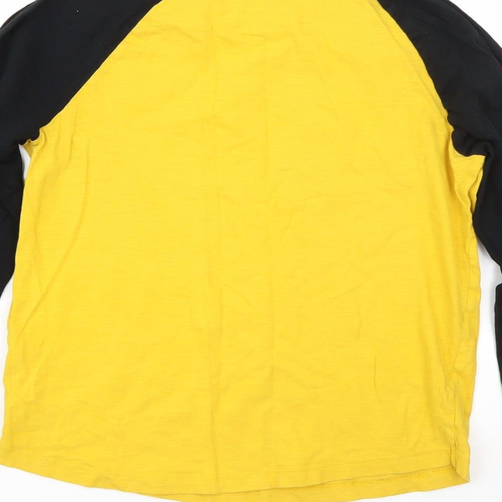 NEXT Boys Yellow  Cotton Basic T-Shirt Size 13 Years Round Neck
