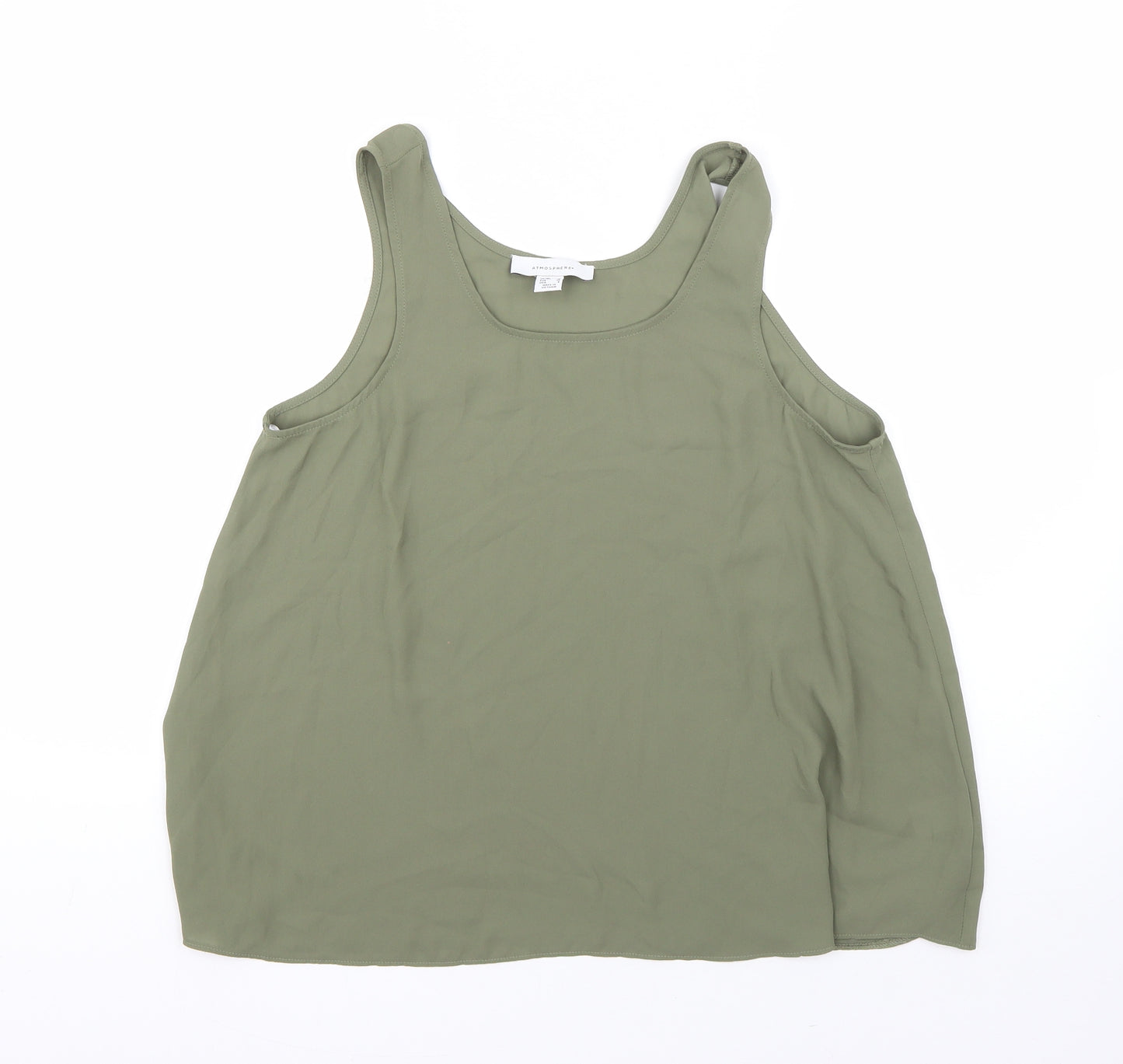 Atmosphere Womens Green  Polyester Basic Blouse Size 10 Round Neck