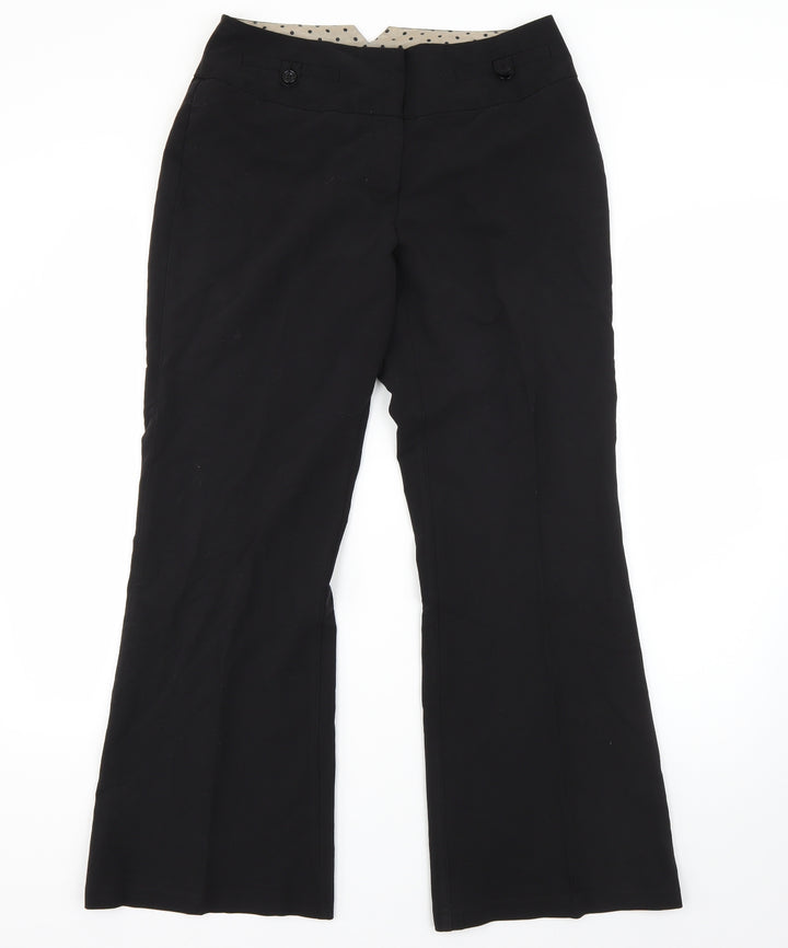Dorothy Perkins Womens Black Viscose Dress Pants Trousers Size 10 L26 in Regular