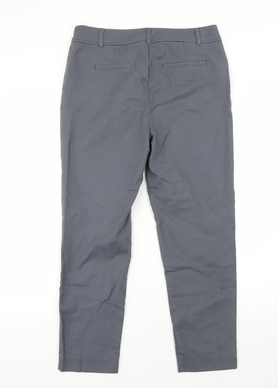 Laura Ashley Womens Blue  Cotton Chino Trousers Size 10 L23 in Regular